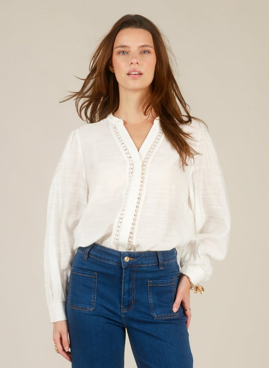YEST INES BLOUSE - OFF WHITE - Vi-Leen's Fashions