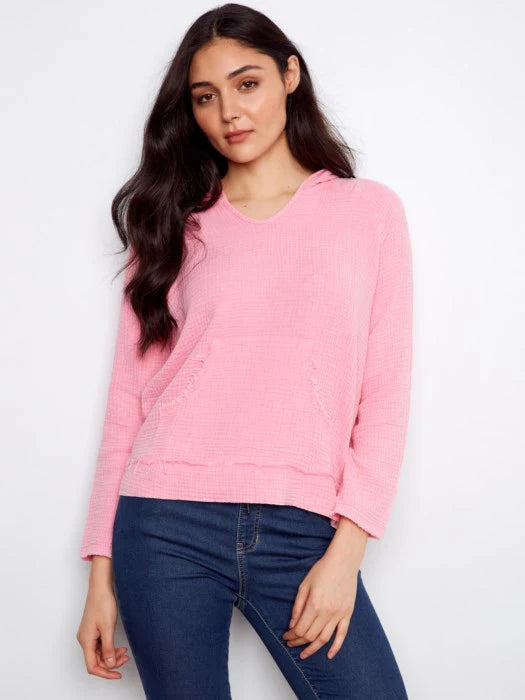 CHARLIE B BUBBLE COTTON HOODIE - CANDY - Vi-Leen's Fashions