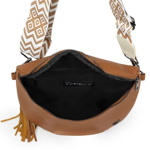 KIMBERLEY VEGAN LEATHER CROSSBODY - CAMEL