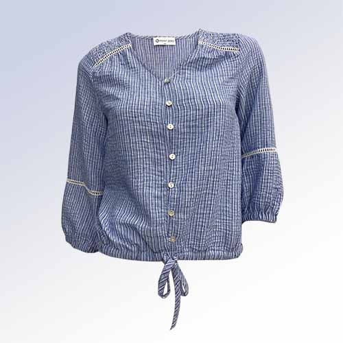 POINT ZERO STRIPED TOP - DUTCH BLUE - Vi-Leen's Fashions