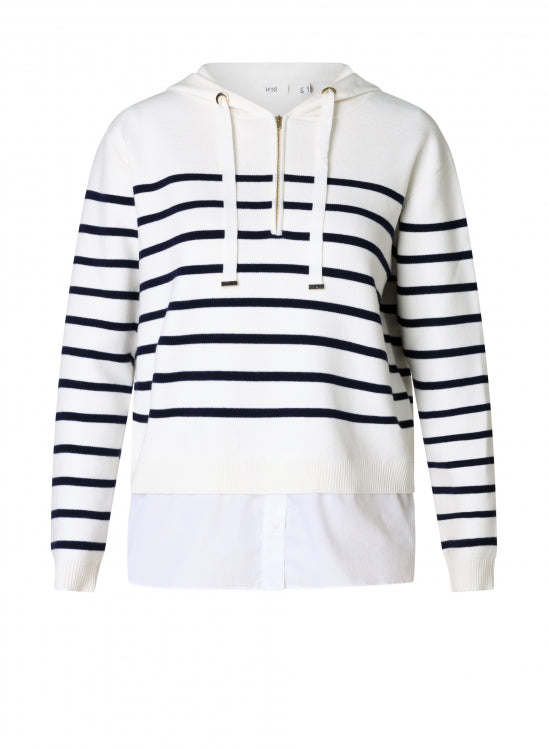YEST ISEN FOOLER SWEATER - WHITE/NAVY - Vi-Leen's Fashions