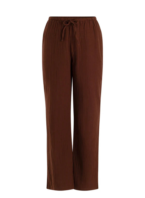 YEST MIRKA COTTON PANT - COFFEE BROWN - Vi-Leen's Fashions