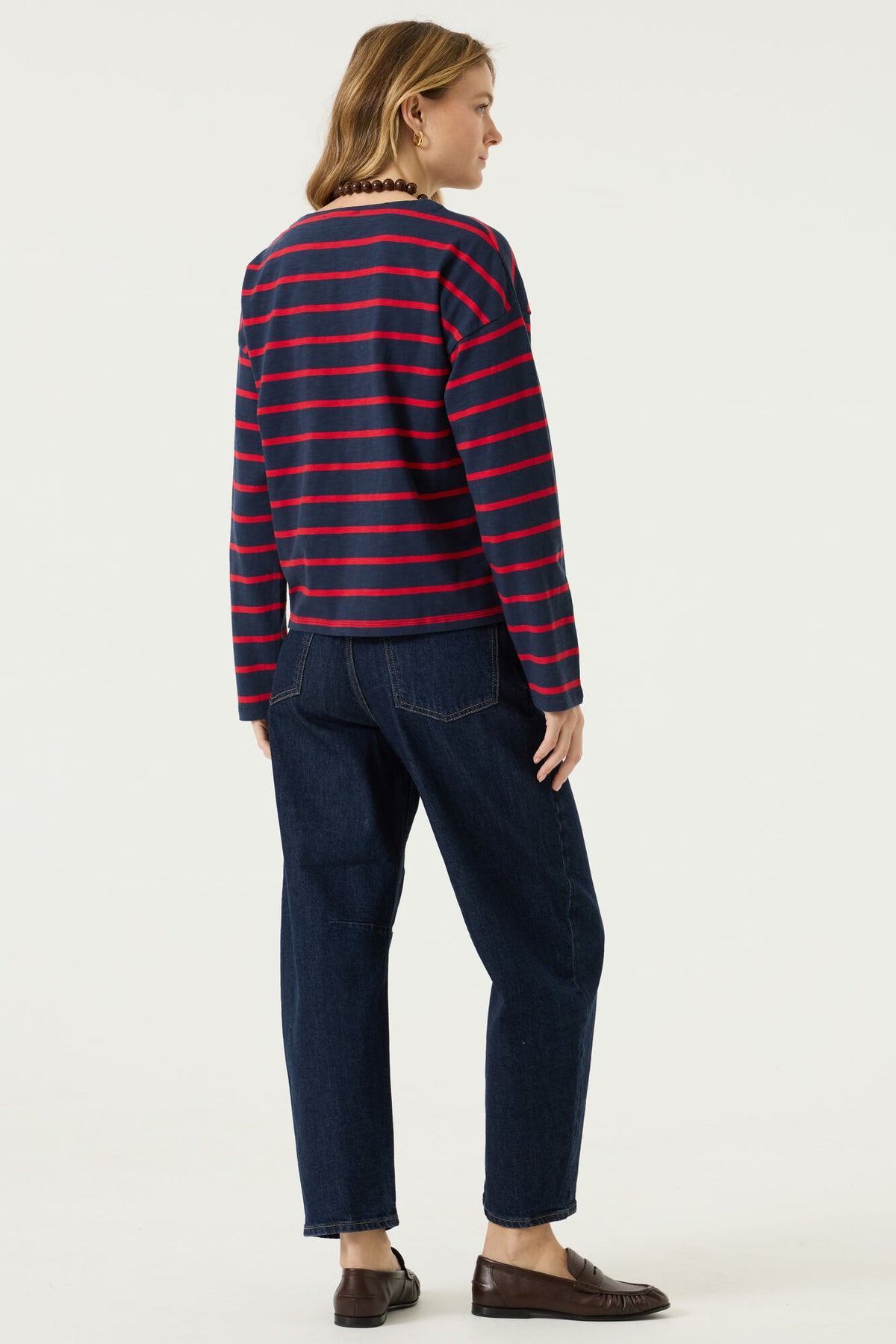 GARCIA STRIPE BOATNECK TOP - SAPPHIRE MIST