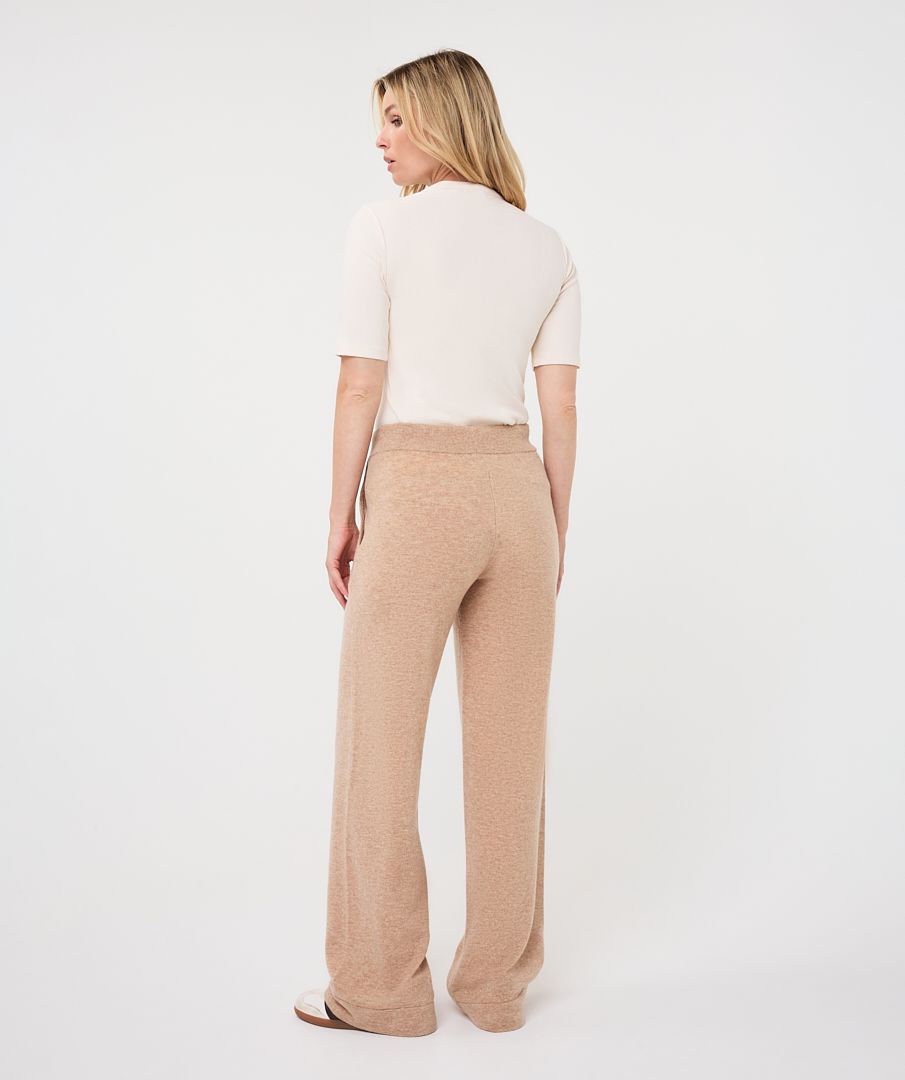 ESQUALO RIB SHORT SLEEVE TOP - BISCUIT
