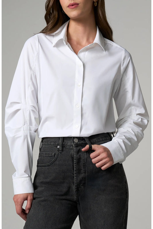 LIVERPOOL LONG SLEEVE PLEATED SLEEVE BLOUSE - WHITE - Vi-Leen's Fashions