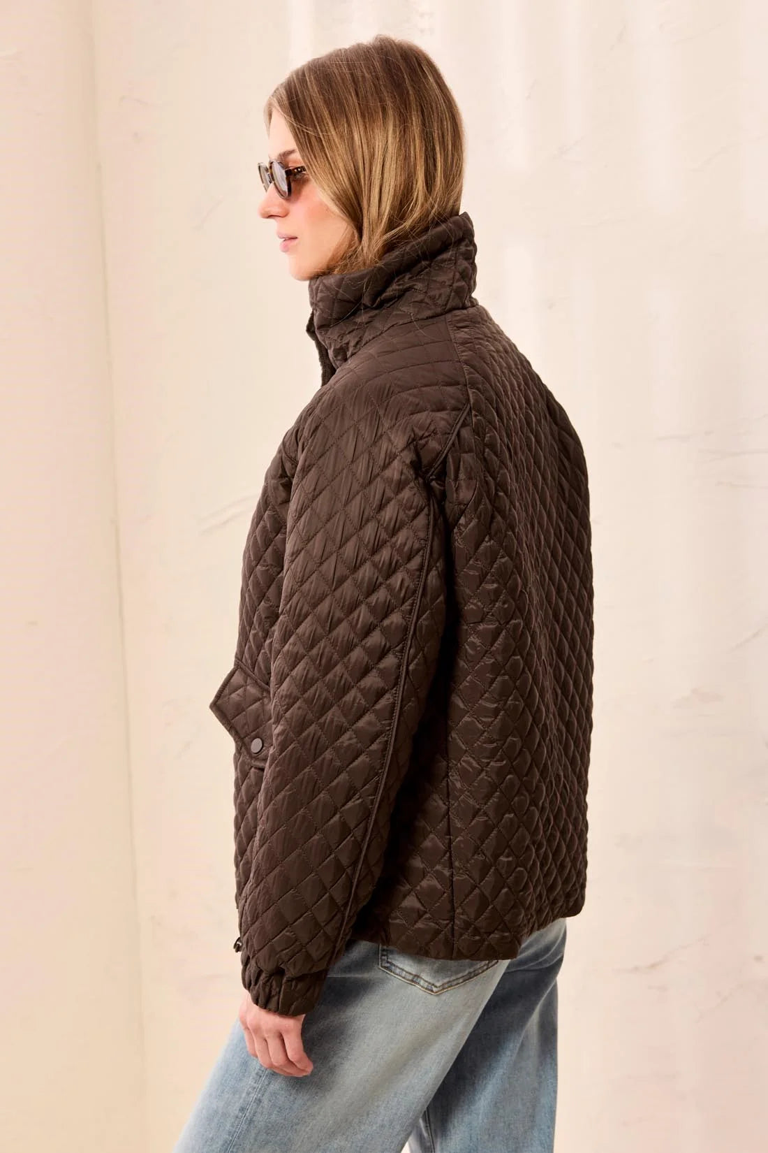 TRIBAL PUFFER COAT - DARK BASIL