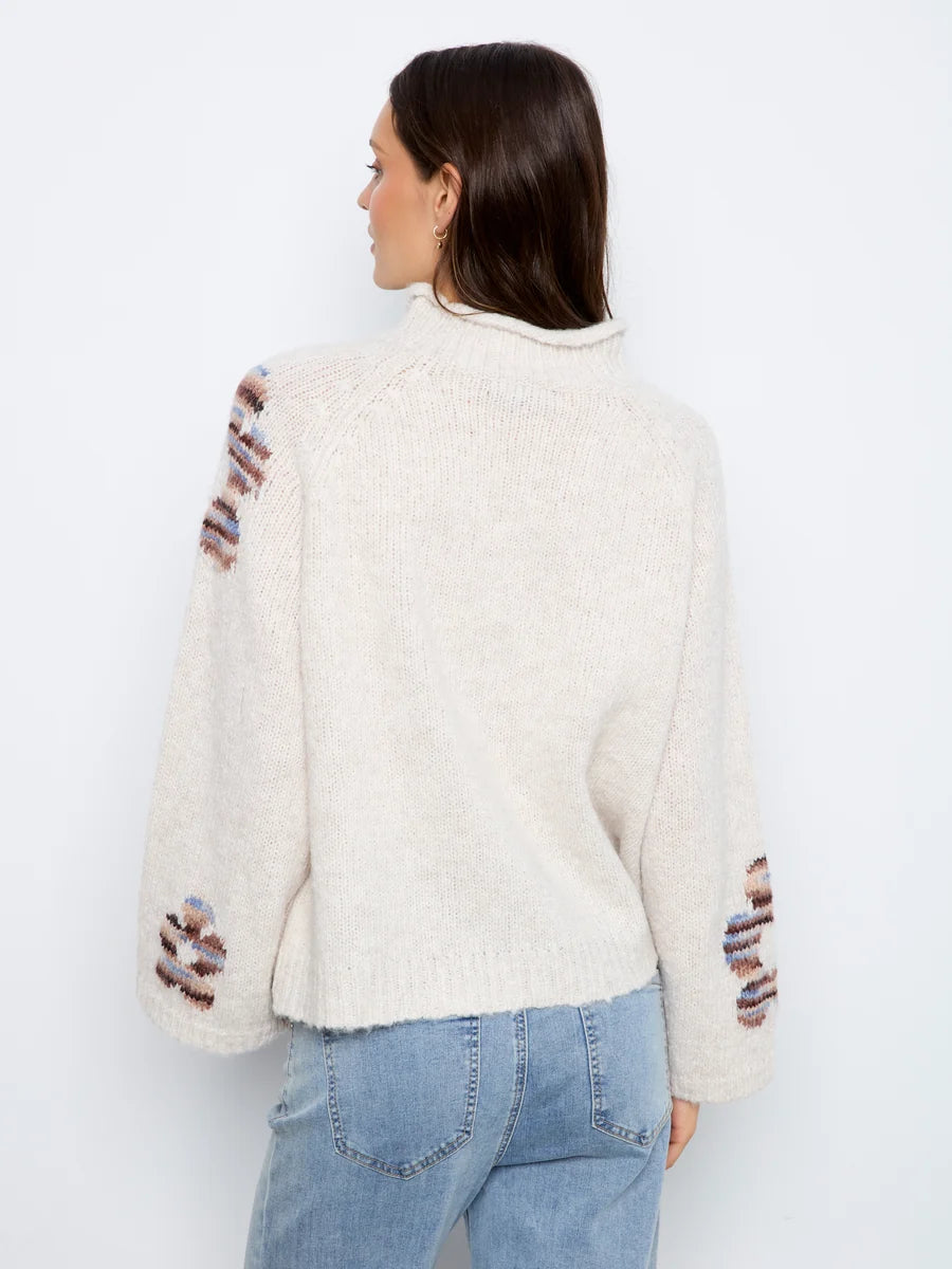 CHARLIE B SWEATER WITH HEART PLACEMENT - LAKE TAHOE