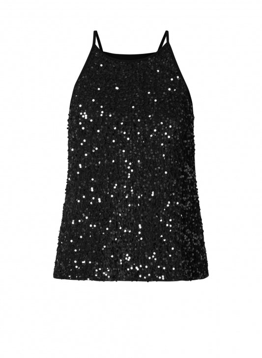 YEST PIETJE SEQUINNED SLEEVELESS TOP - BLACK