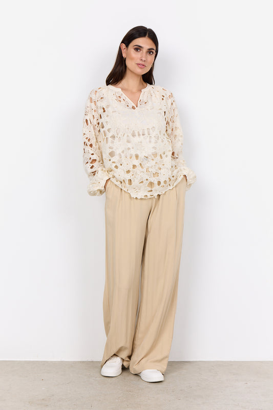 SOYACONCEPT PAJA CUT OUT BLOUSE - CREAM