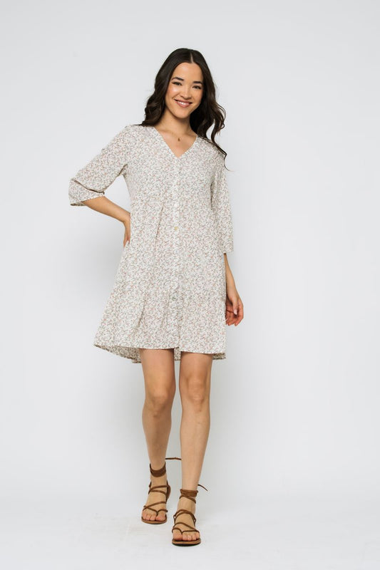 ORB KIERA TIERED DRESS - SUMMER VINES