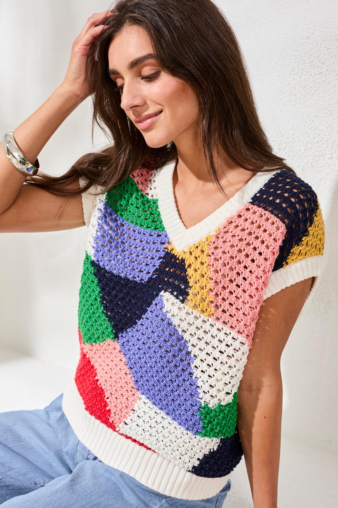 TRIBAL V-NECK SWEATER - Vi-Leen's Fashions