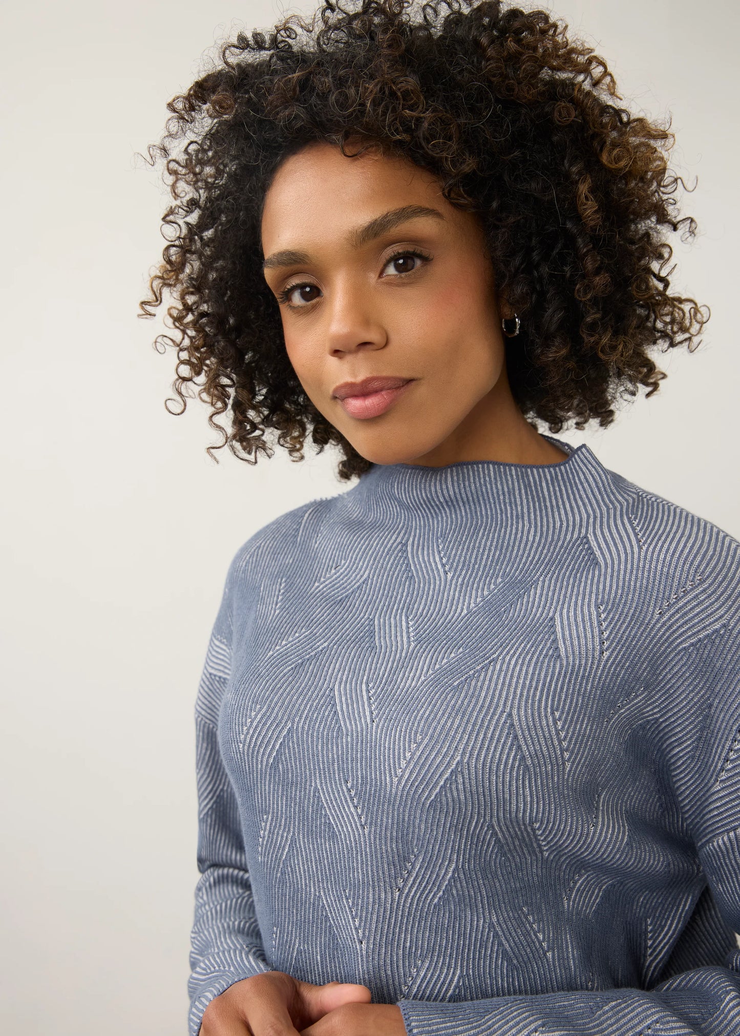 FDJ FUNNEL NECK SWEATER - STORM CLOUD