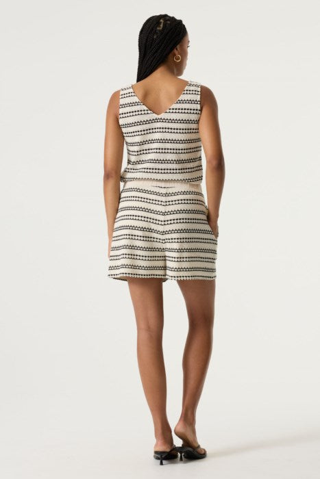 GARCIA KNIT TANK - CREAM/BLACK