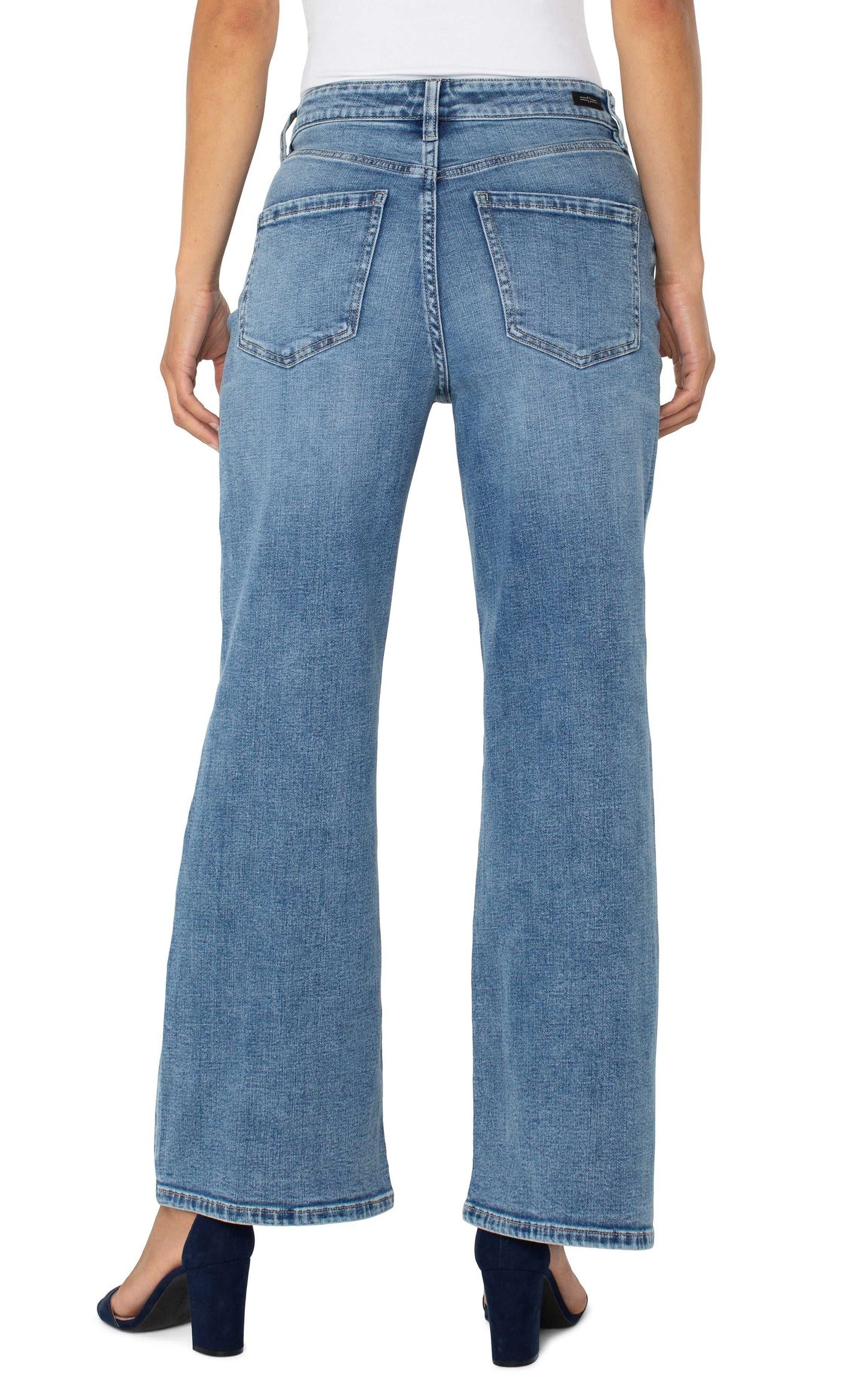 LIVERPOOL STRIDE HIGH RISE WIDE LEG JEAN - CARBON-CANYON