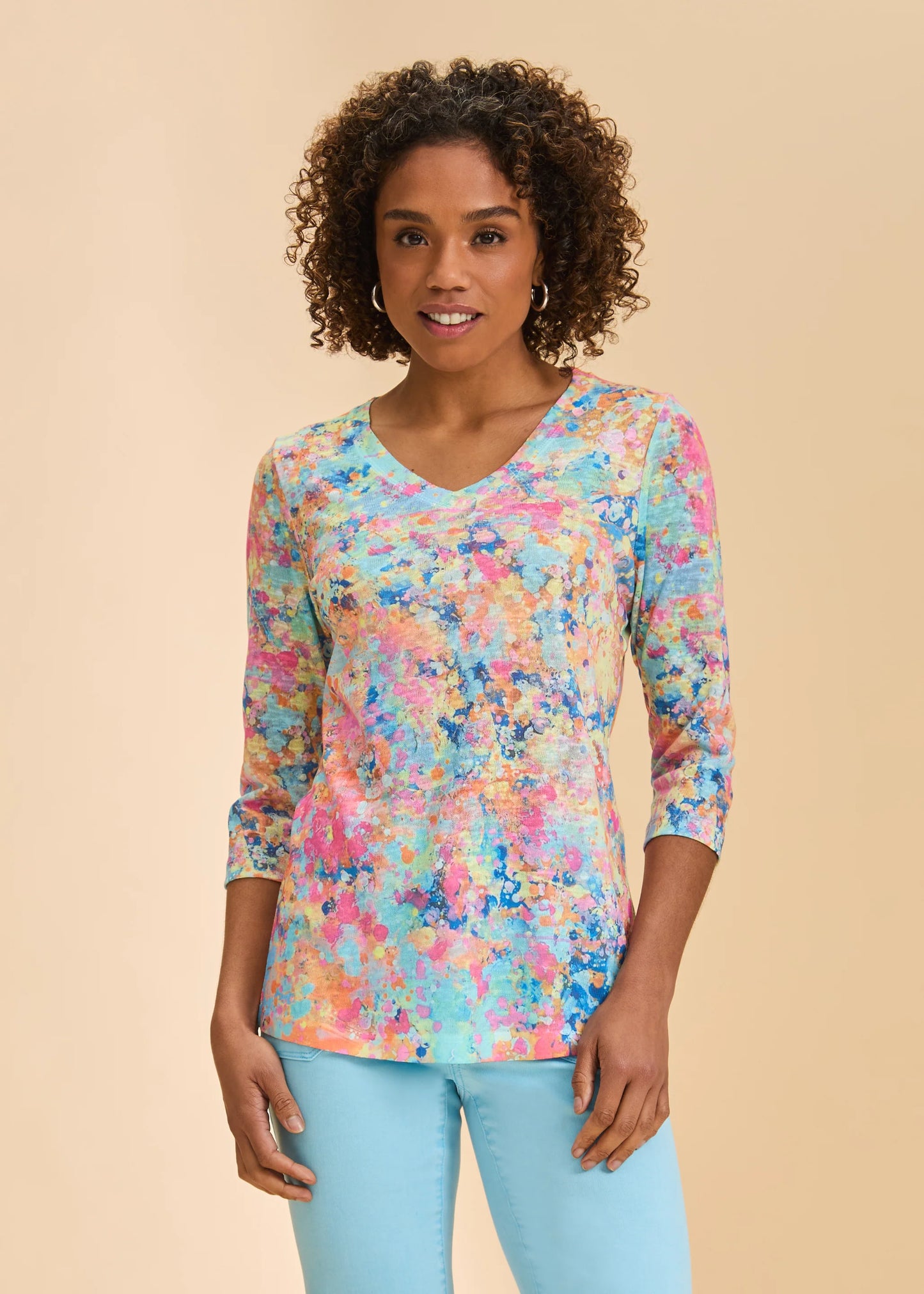 FDJ ALL OVER PRINT TOP - SPARKLES - Vi-Leen's Fashions
