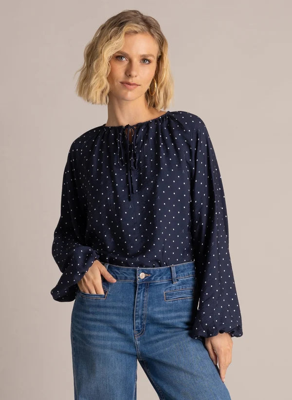 YEST SIBELIA BLOUSE - DARK BLUE