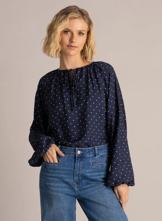 YEST SIBELIA BLOUSE - DARK BLUE