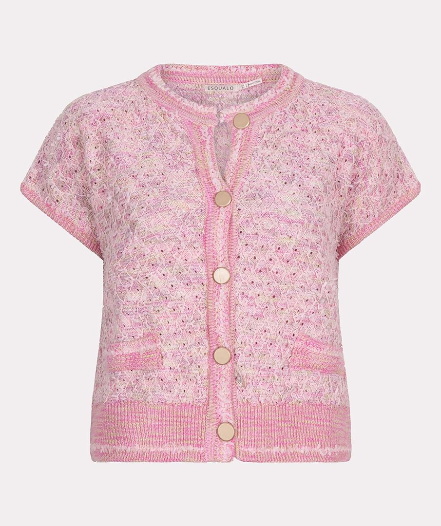 ESQUALO SHORT SLEEVE CARDIGAN - ROSE