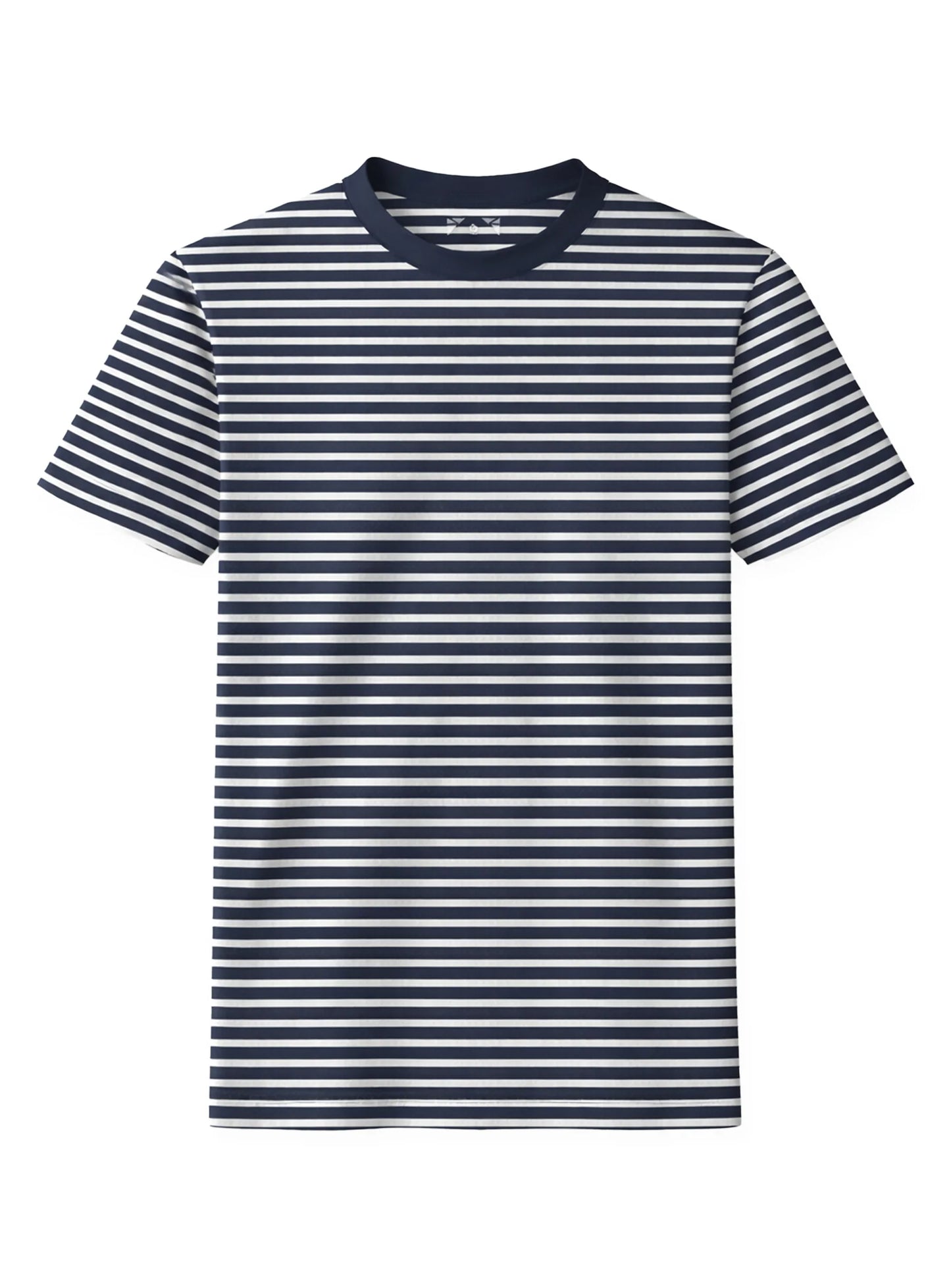 MEN'S POINT ZERO STRIPE CREW NECK T-SHIRT - NAVY - Vi-Leen's Fashions