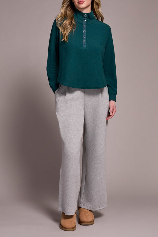 TRIBAL HENLEY RIBBED TOP - SILVER PINE