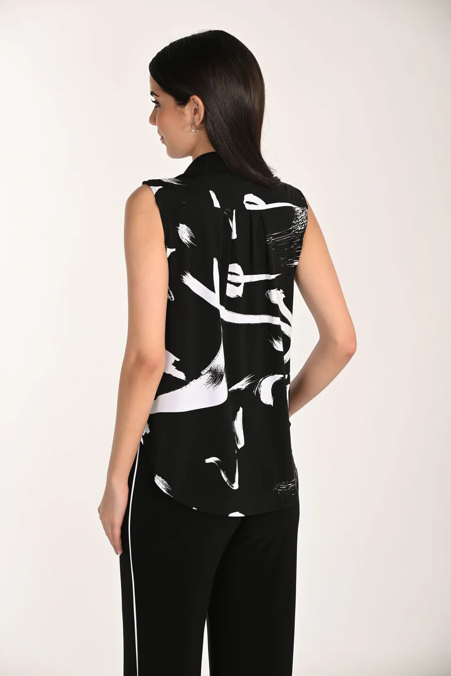 FRANK LYMAN SLEEVELESS TOP - BLACK/WHITE - Vi-Leen's Fashions