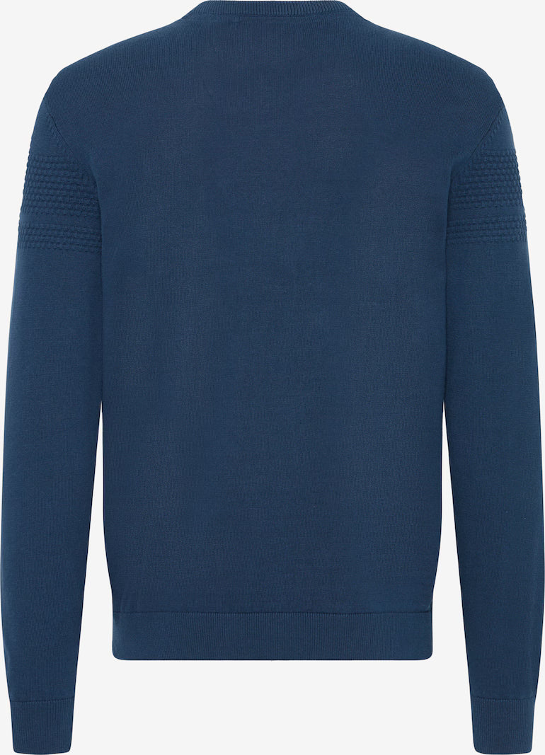 BLEND CREW NECK SWEATER - NAVY
