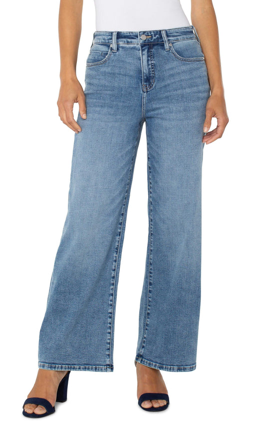 LIVERPOOL STRIDE HIGH RISE WIDE LEG JEAN - CARBON-CANYON