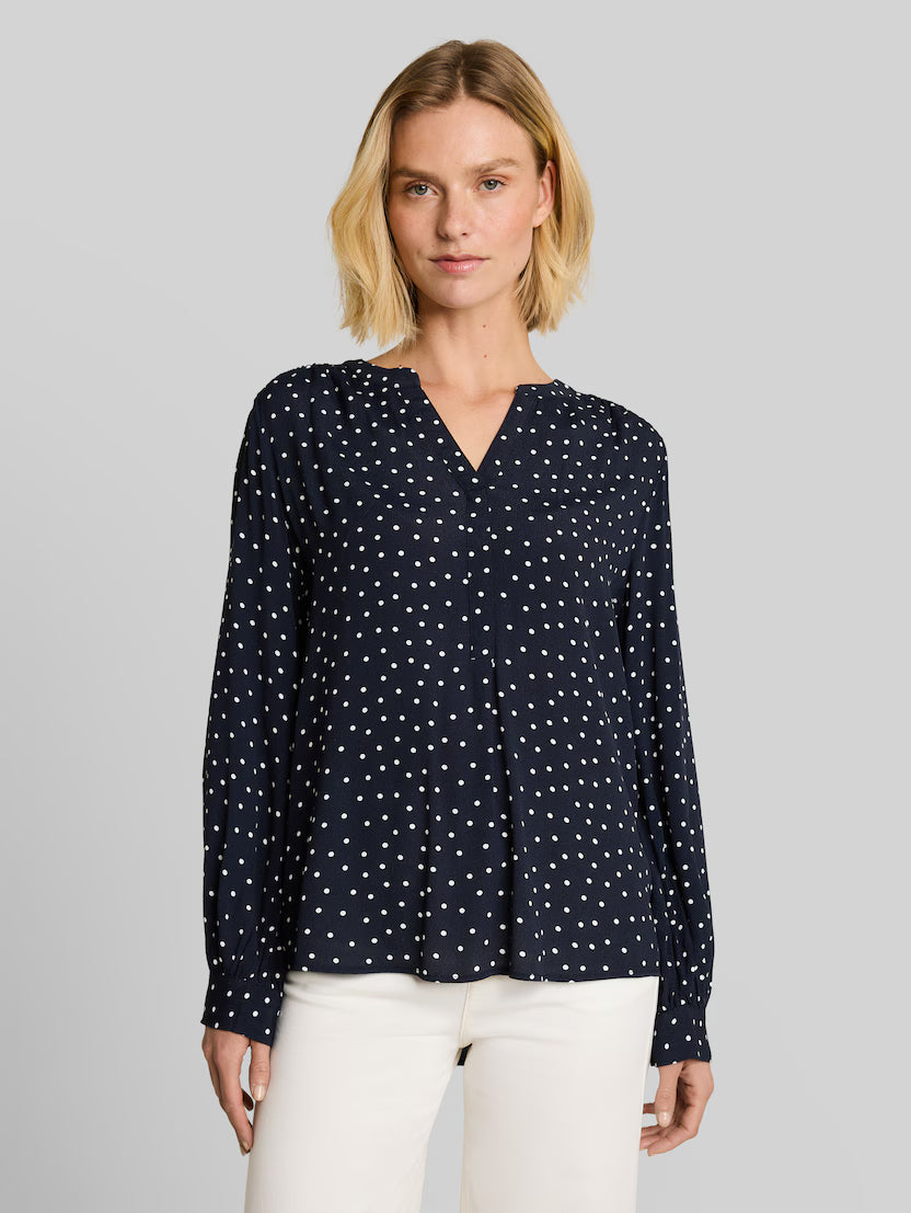 TOM TAILOR POLKA DOT BLOUSE - NAVY