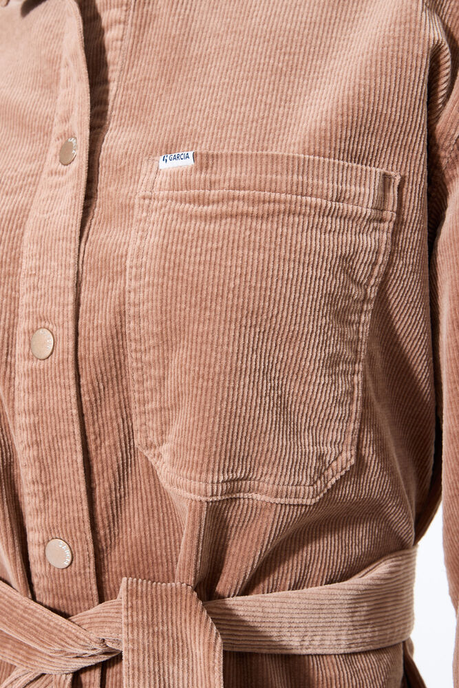 GARCIA CORDUROY SHIRT DRESS - TEDDYBEAR