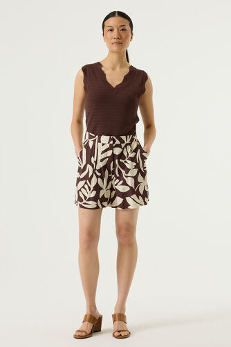 GARCIA PRINT SHORT - EARTH BROWN - Vi-Leen's Fashions