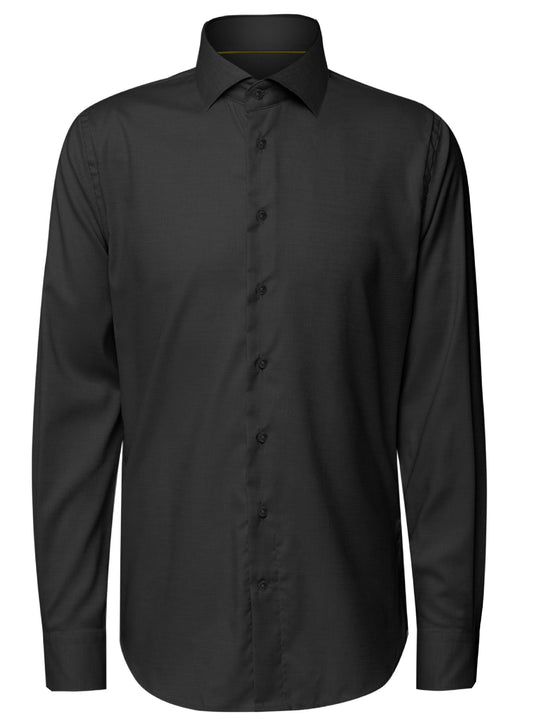 MEN'S POINT ZERO SOLID BUTTON UP SHIRT - BLACK