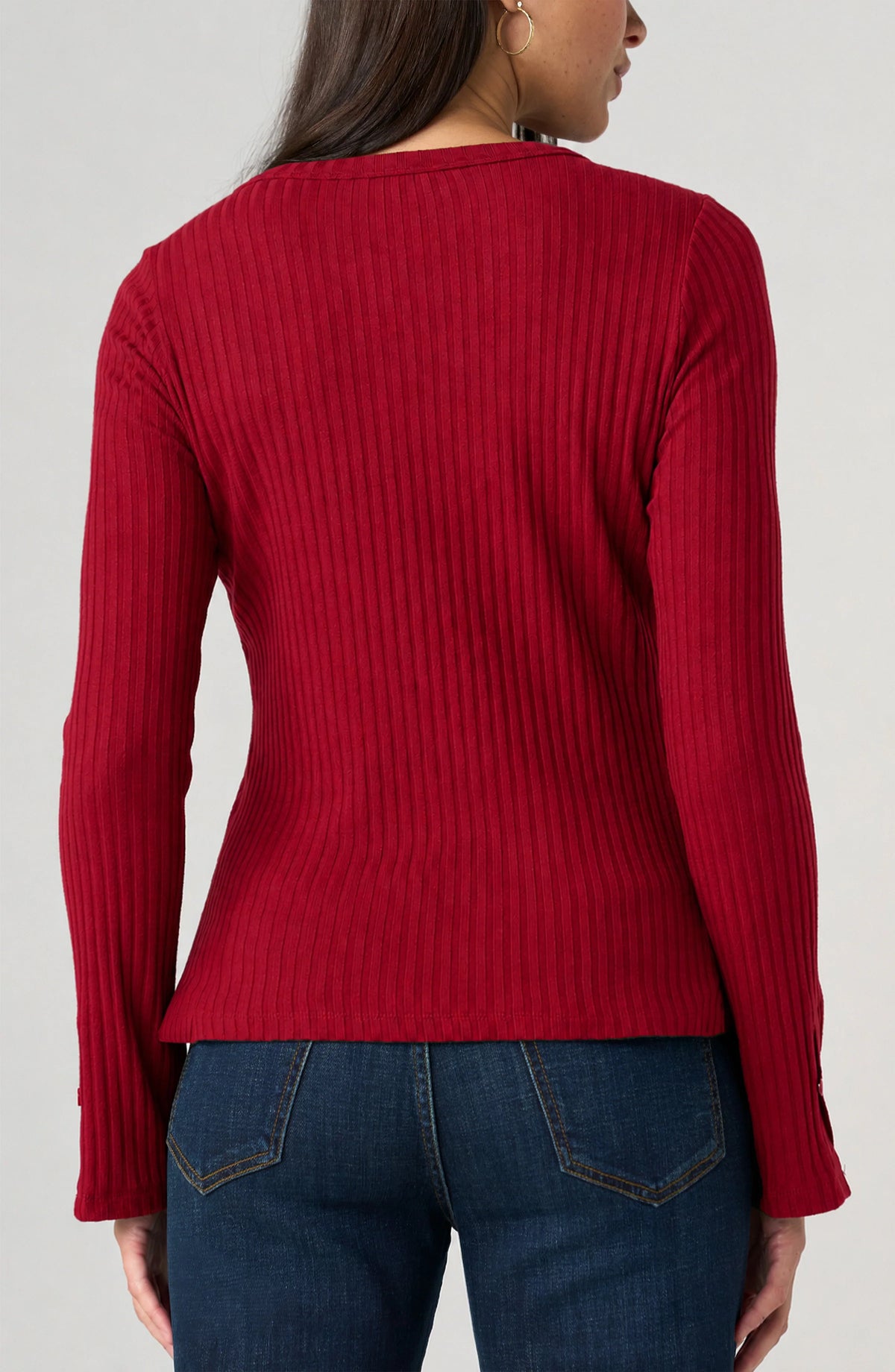 LIVERPOOL LONG SLEEVE TOP - DEEP CRANBERRY
