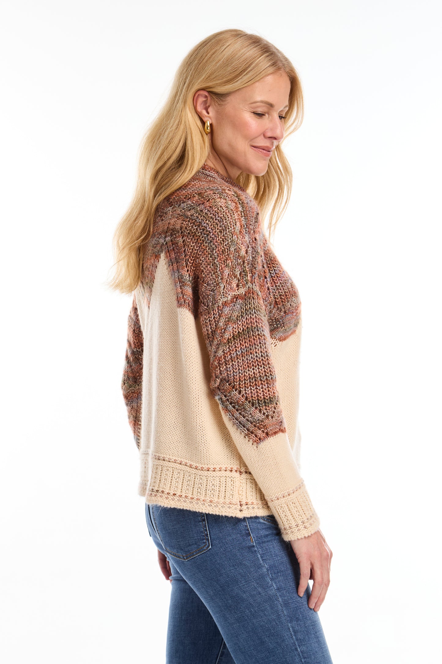 FDJ PLACED SPACEDYE SWEATER - PUMPKIN SPICE - Vi-Leen's Fashions