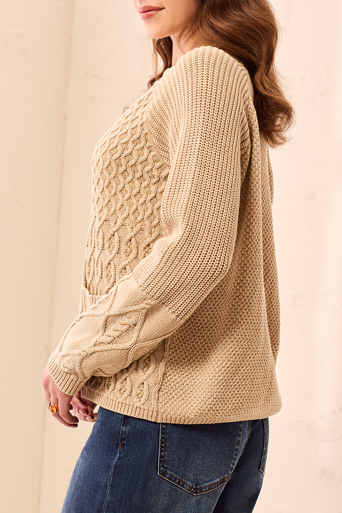TRIBAL CARDIGAN WITH WASH EFFECT - PASHMINA
