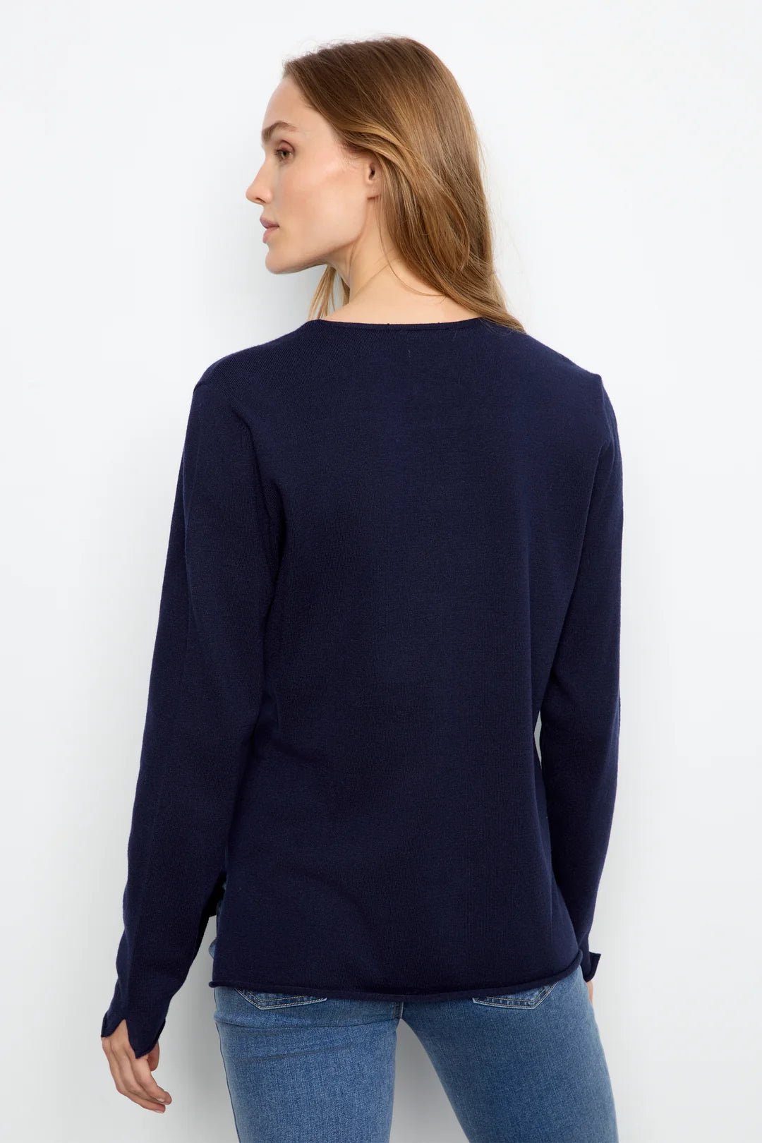 CHARLIE B V-NECK SWEATER - NAVY - Vi-Leen's Fashions