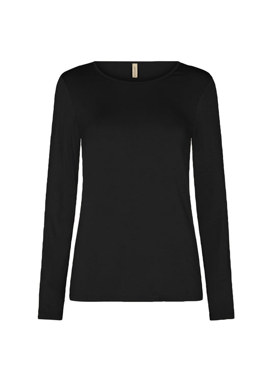 SOYACONCEPT MARICA BASIC LONG SLEEVE TOP - BLACK