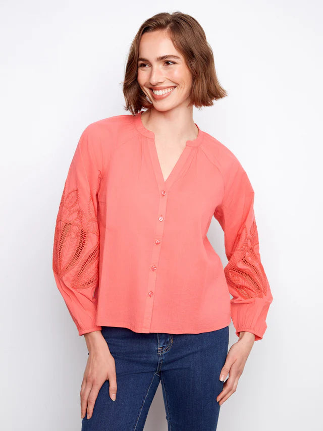 CHARLIE B RAGLAN SLEEVE TOP - SORBET - Vi-Leen's Fashions