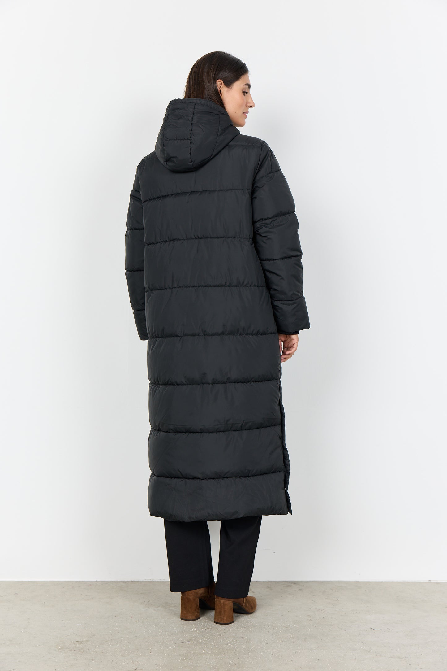 SOYACONCEPT SORINE LONG PUFFER COAT - BLACK
