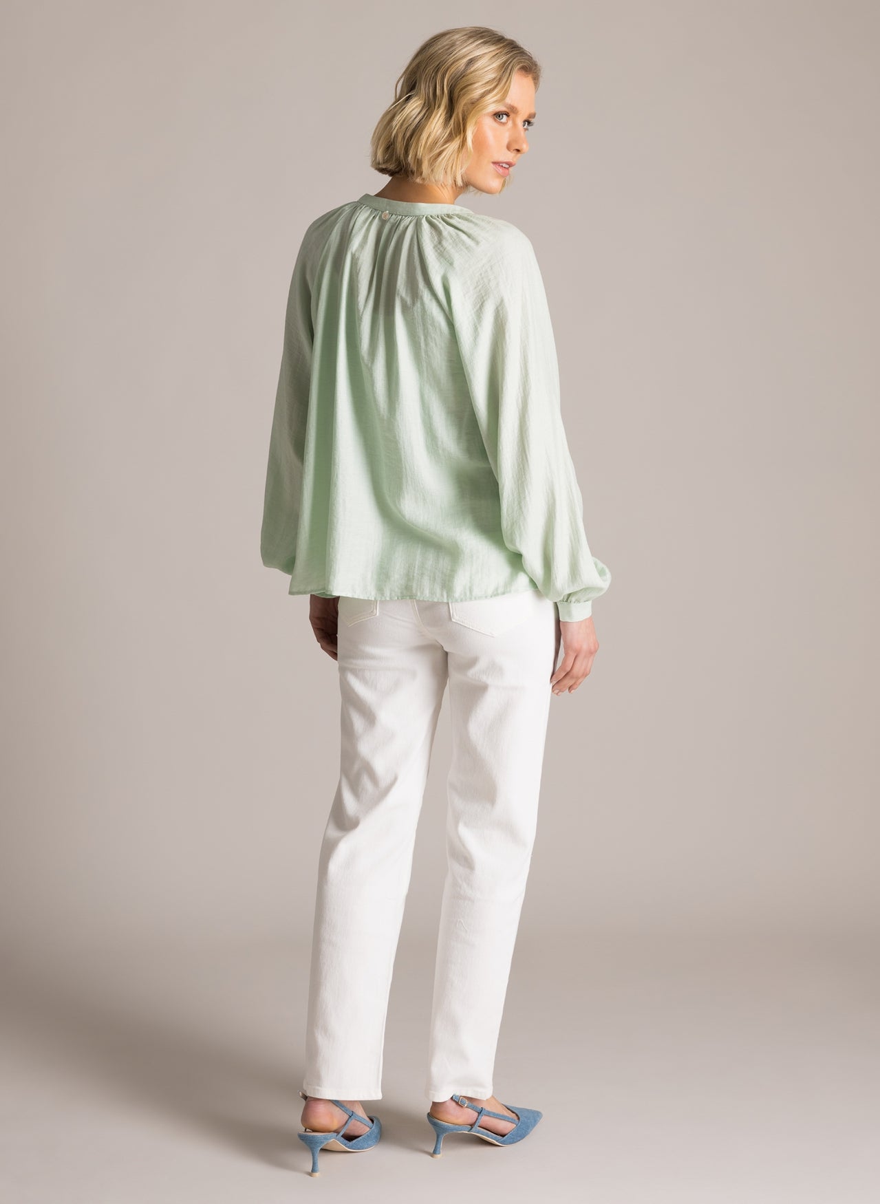 YEST SAFAE BLOUSE - PASTEL GREEN - Vi-Leen's Fashions