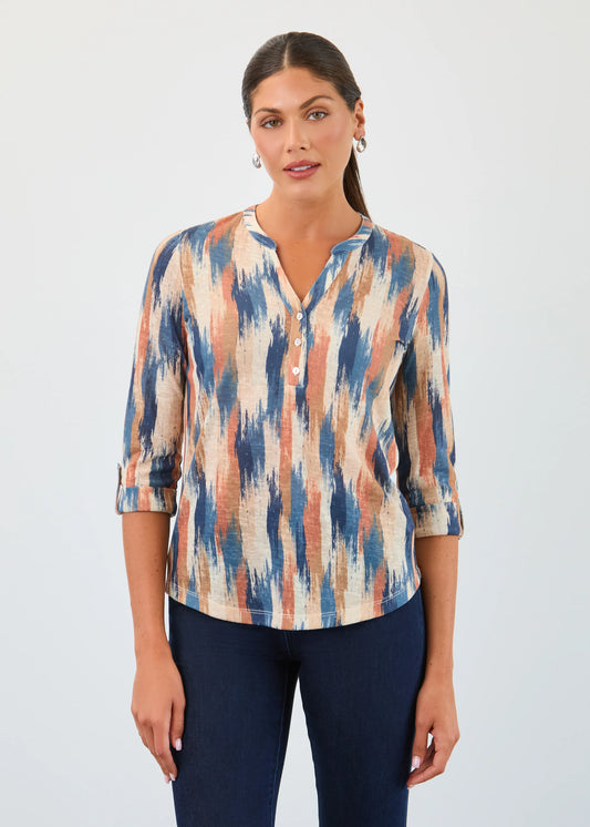 FDJ PRINTED HENLEY TOP