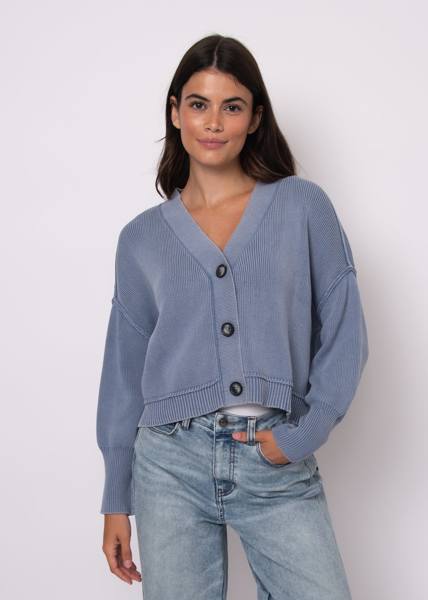 RD STYLE SUMIRE CROPPED CARDIGAN - ACID BLUE - Vi-Leen's Fashions