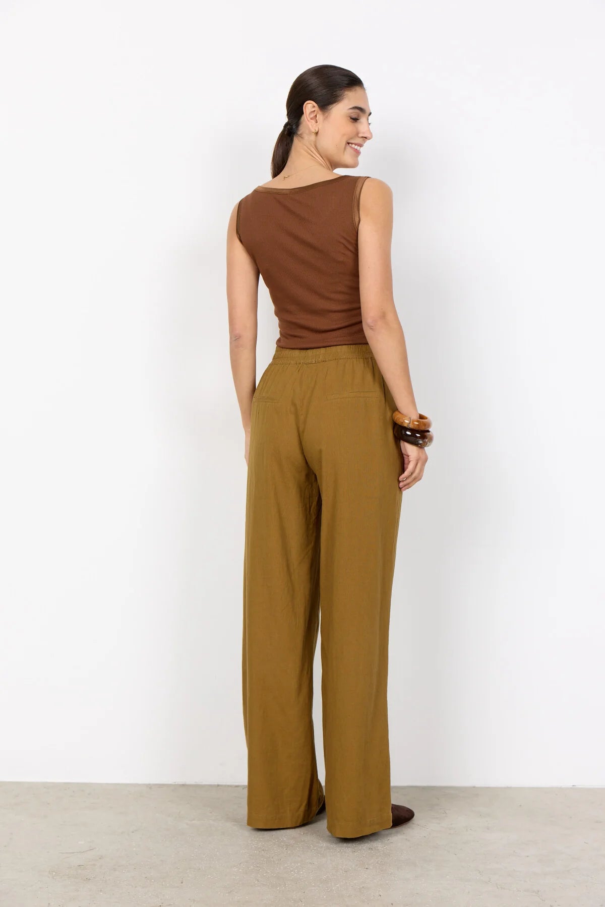 SOYACONCEPT INA LINEN BLEND TROUSER - BUTTERNUT