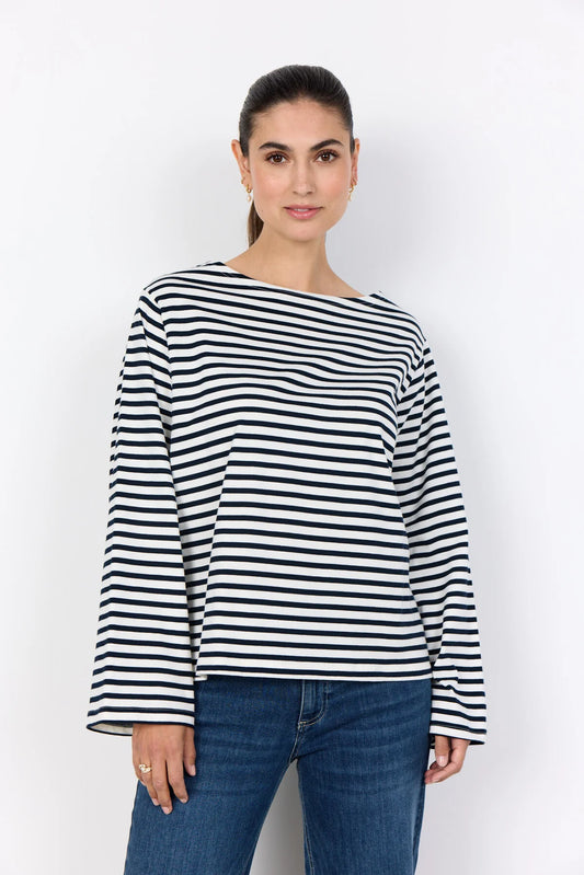 SOYACONCEPT BRI STRIPE TOP - NAVY