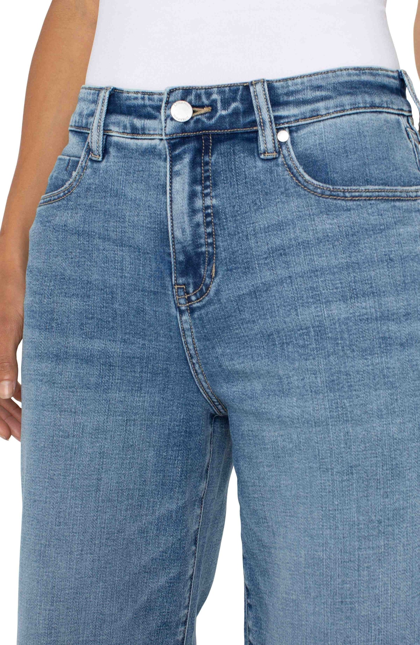 LIVERPOOL STRIDE HIGH RISE WIDE LEG JEAN - CARBON-CANYON