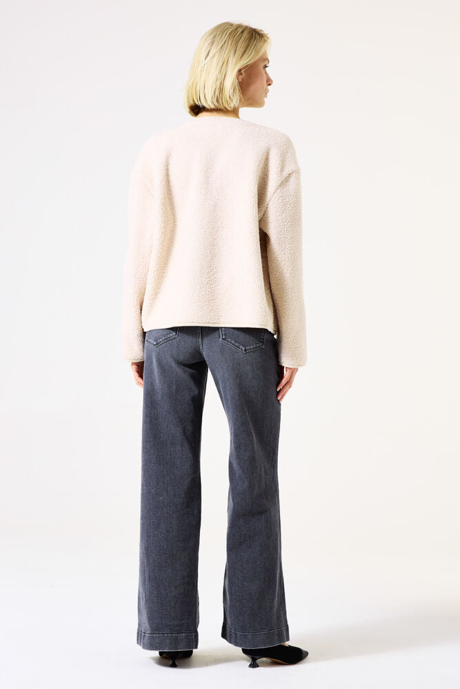 GARCIA BOUCLE SNAP BUTTON FRONT JACKET - CREAM