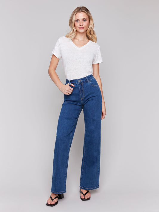 CHARLIE B CHLOE WIDE LEG JEAN - INDIGO