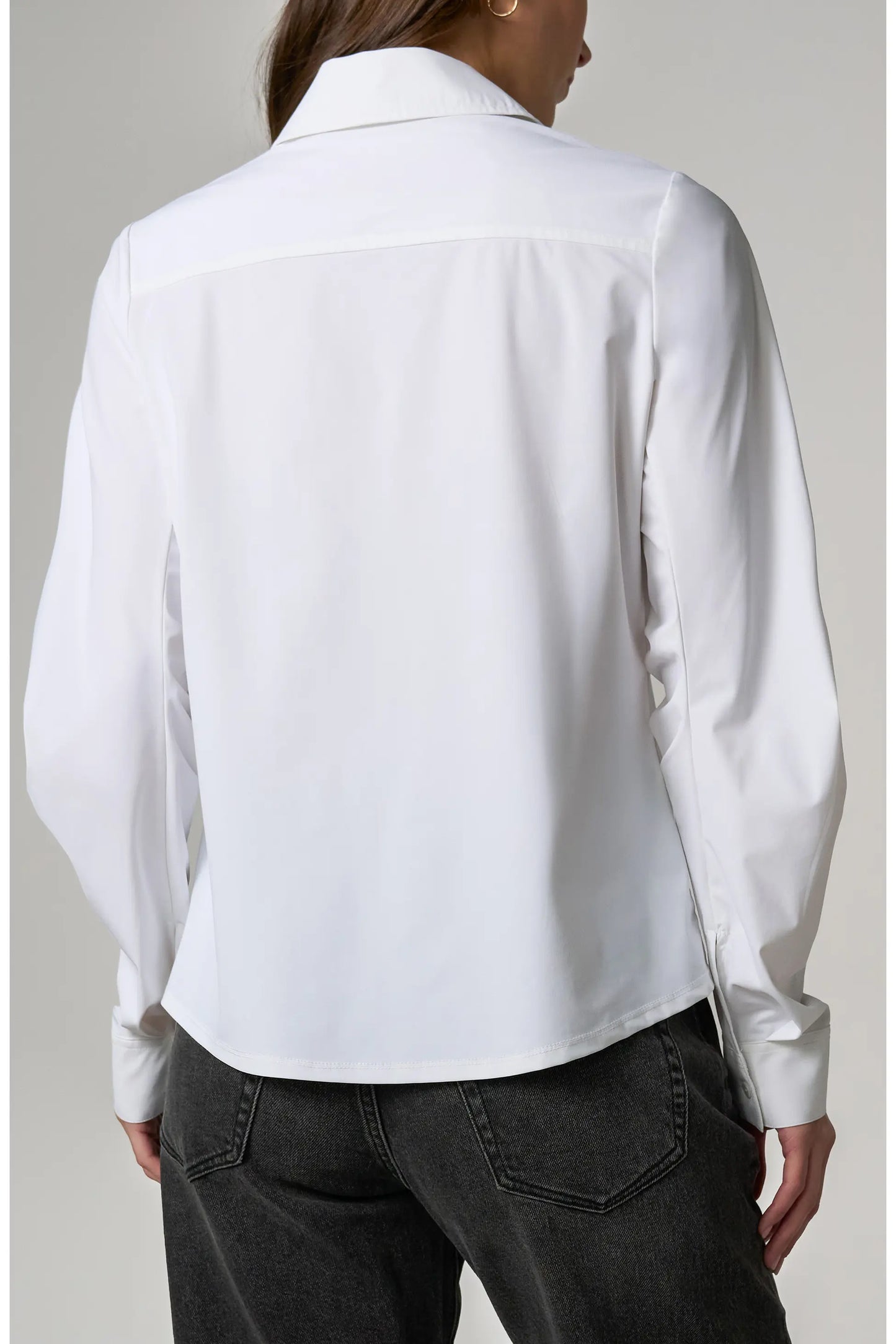 LIVERPOOL LONG SLEEVE PLEATED SLEEVE BLOUSE - WHITE