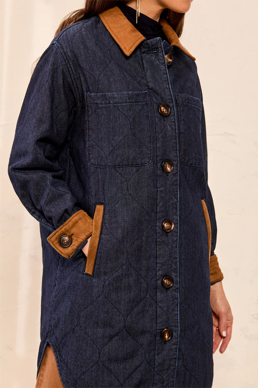 TRIBAL QUILTED DENIM JACKET