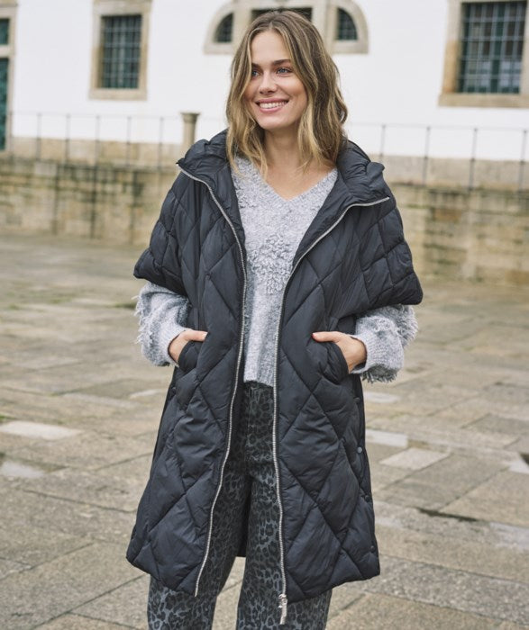 ESQUALO VEST WITH HOOD - BLACK