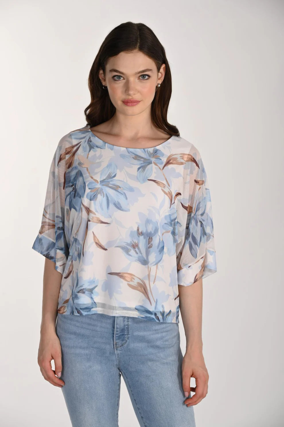 FRANK LYMAN BLUE PRINT TOP - Vi-Leen's Fashions